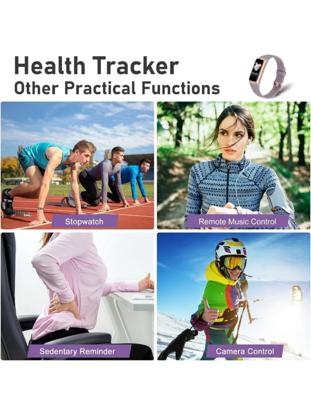 Activity Tracker with Heart Rate Monitor, Step Counter, Sleep Monitor & AMOLED